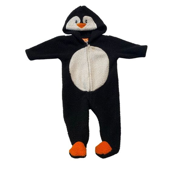 Baby 3 Month Penguin Hooded Body Suit Halloween Costume Infant Plush Newborn - Picture 1 of 9